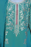 3 PCs Embroidered Cotton Pret Frock - Green Basil - 1099