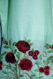 3 PCs Embroidered Cotton Pret Suit - Sea Green - 1103
